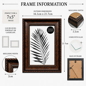7x5" Photo Frame | Tuscan Dark Wood Effect