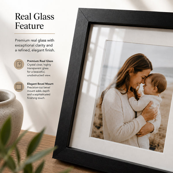 8x6" Oxford Black Photo Frame With Mount | Set Of 3