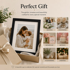 8x6" Oxford Black Photo Frame With Mount | Set Of 3