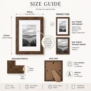 8x6" for 6x4" Windsor Photo Frame