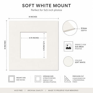 8x8" for 5x5" Image Mount | Soft White