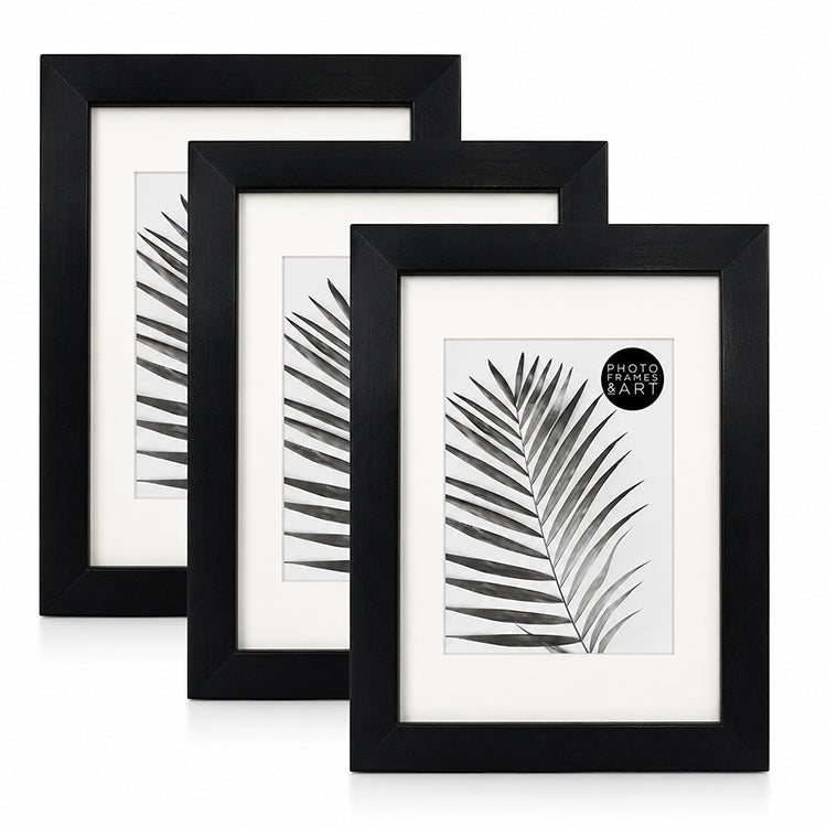 9x7" Oxford Black Photo Frame With Mount| Set of 3