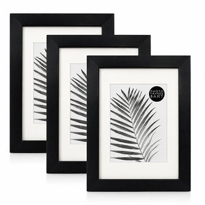 9x7" Oxford Black Photo Frame With Mount| Set of 3