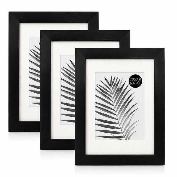 9x7" Oxford Black Photo Frame With Mount| Set of 3