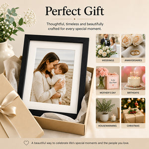 10x8" Oxford Black Photo Frame With Mount | Set of 3