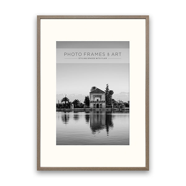 A1 for A2 Wooden Washed Walnut Effect Poster Frame | Hartland Collection