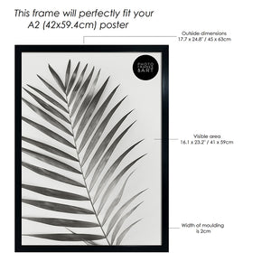Set of 3 A2 Poster Frames | Oxford Black