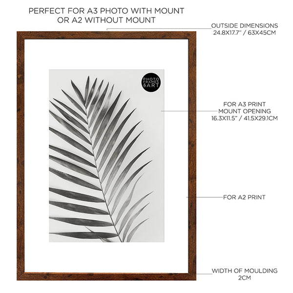 A2 Poster Frame for A3 Print With Mount | Oxford