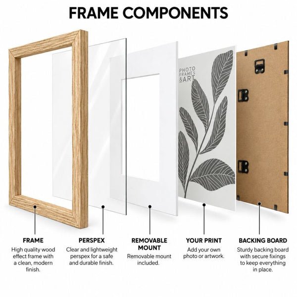 Natural Oak Effect A2 Picture Frame with A3 Mount | Kensington