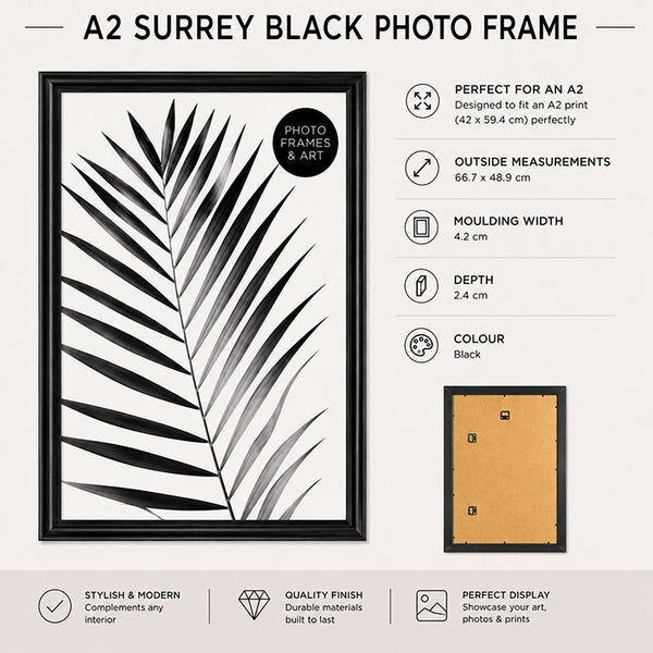 A2 Poster Frame | Surrey Black