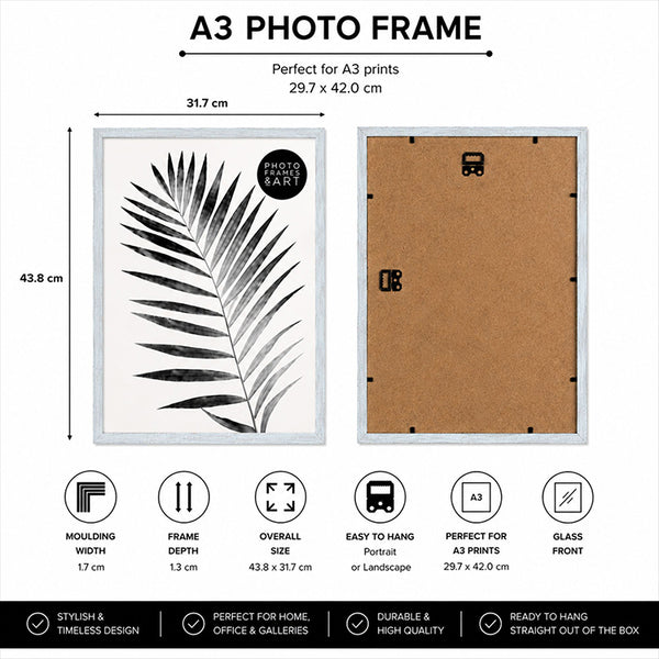 A3 Frame with Glass | DIstressed Blue