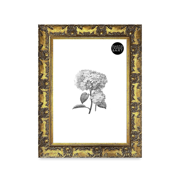 A3 Ornate Antique Frame With Glass | Gold