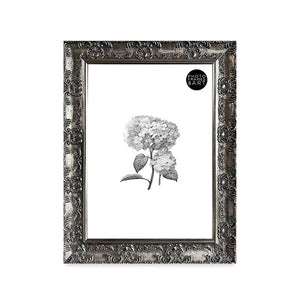 A3 Ornate Antique Frame With Glass | Gunmetal Silver