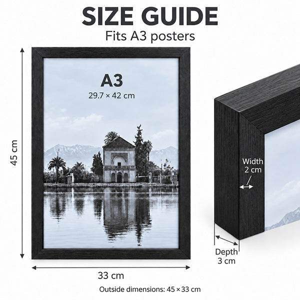 A3 Wood Frame | Hartland Black