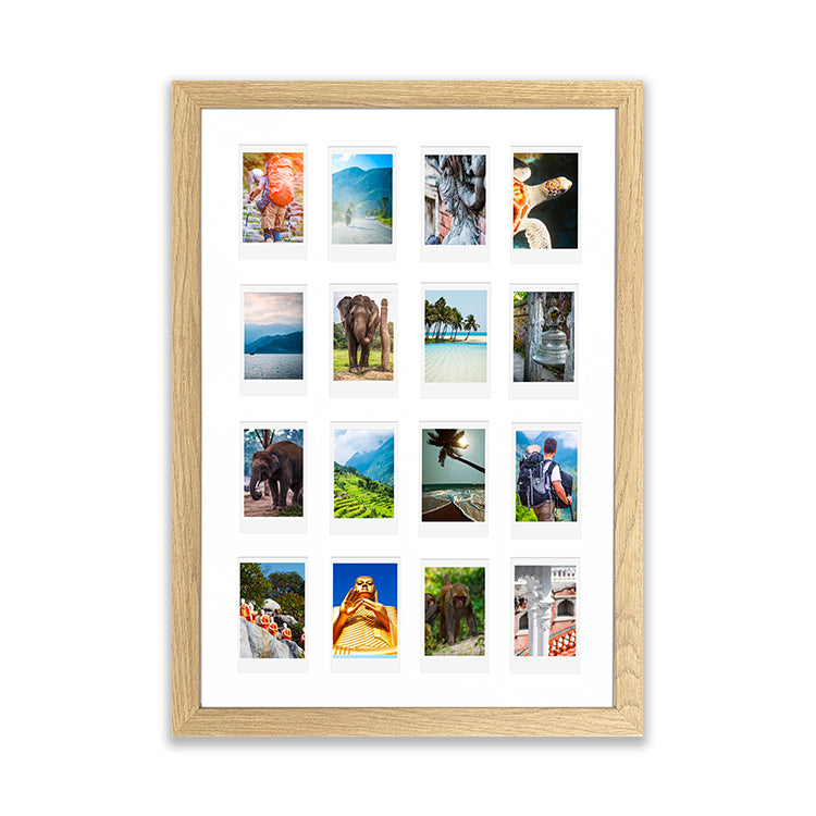 A3 Instax Mini Wooden Photo Frame x 16 | Hartland Oak Effect