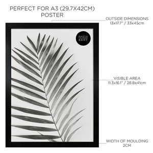 Set of 3 A3 Poster Frame | Oxford Black