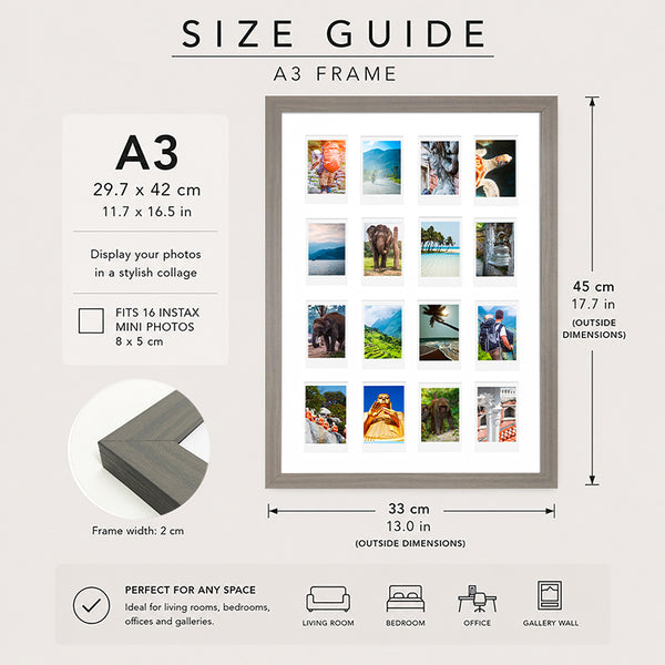 A3 Instax Mini Photo Frame x 16 | Oxford