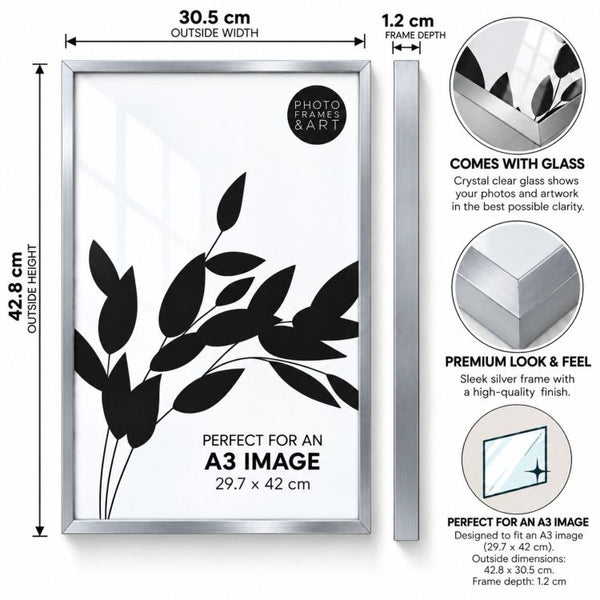 Silver Plated Fine Metal Photo Frame | Available in 5 Sizes