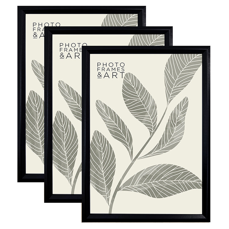 A4 Black Photo Frame With Glass | Pack of 3