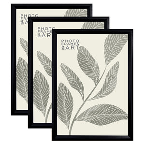 A4 Black Photo Frame With Glass | Pack of 3