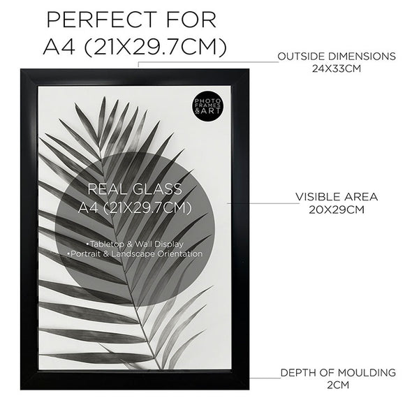 A4 Frame With Glass | Silk Black