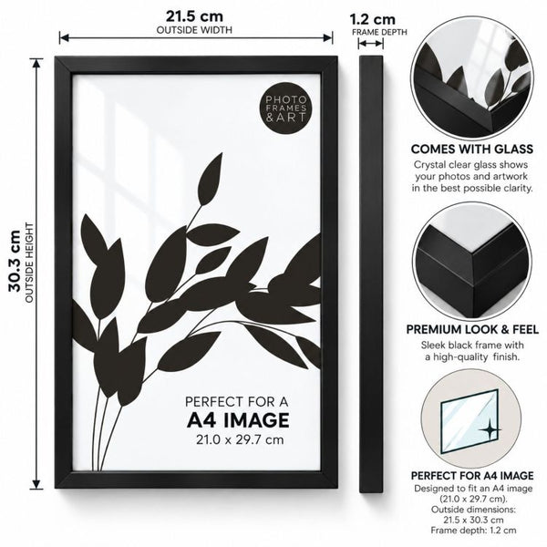 Black Metal Photo Frame | Available in 5 Sizes