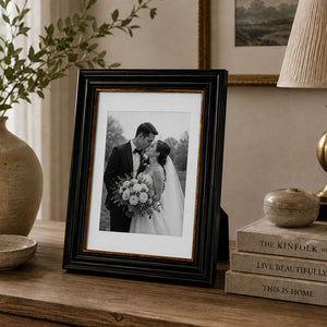 A4 Shabby Chic Picture Frame With Mount | Vintage Black