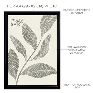 A4 Black Photo Frame With Glass | Pack of 3