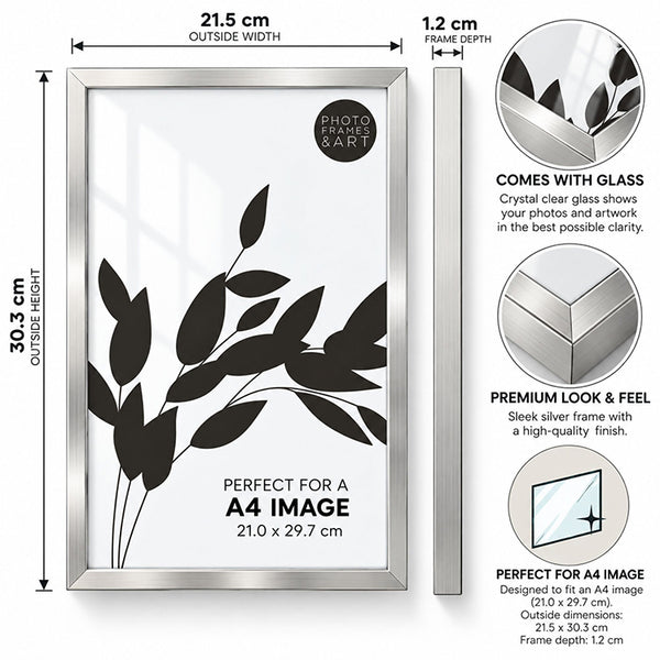 Silver Plated Fine Metal Photo Frame | Available in 4 Sizes