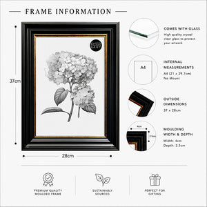 A4 Shabby Chic Picture Frame | Vintage Black