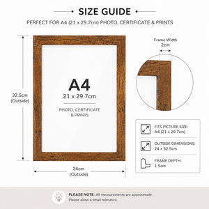 A4 Picture Frame | Windsor Wood Effect