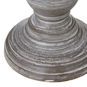 Belluno Distressed Grey Wooden Table Lamp | Linen Shade