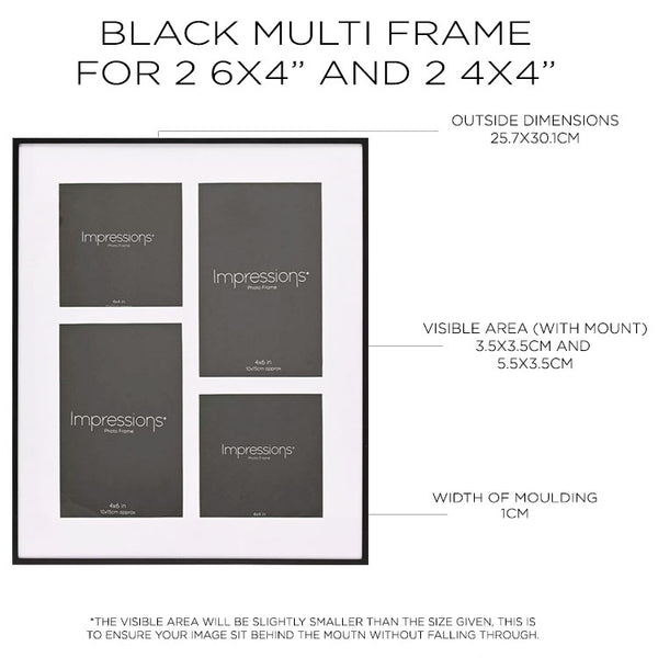 Black Metal Collage Frame | 4 Apertures