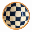 Geo Enamel Mango Wood Bowl 17.5cm | Choice of 3 colours