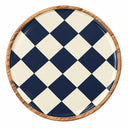 Geo Enamel Mango Wood Plate 35 cm | Choice of 3 colours