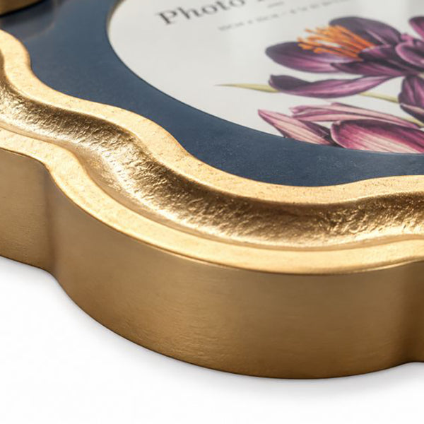 6x4" Gold Wavy Photo Frame |  Oval