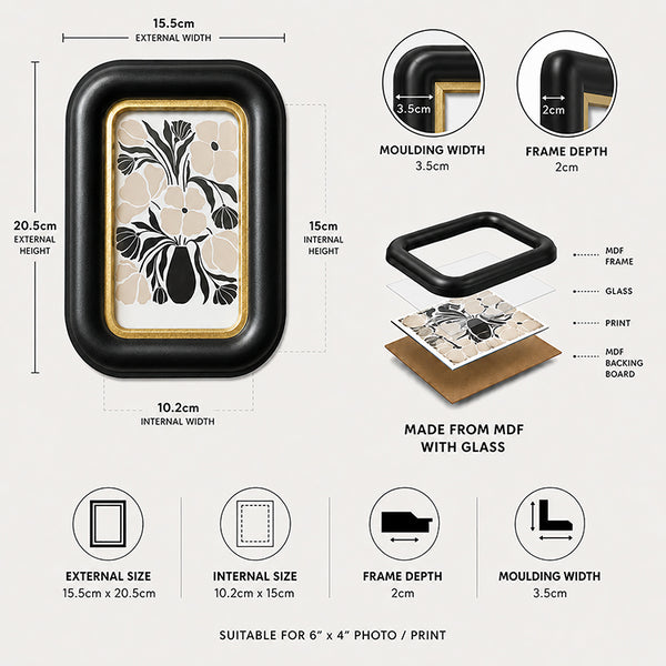 Bohome Wooden Black Frame | 6x4"