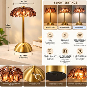 Glass LED FLower Lamp 30cm | Brown