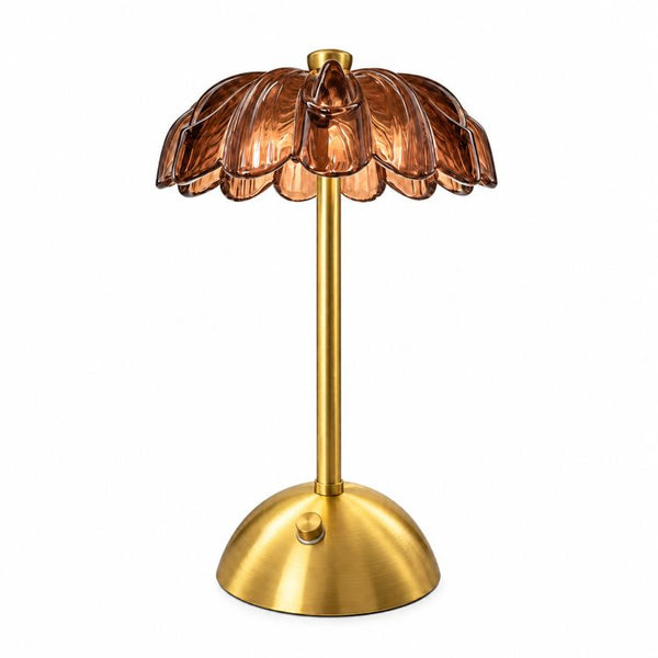 Glass LED FLower Lamp 30cm | Brown