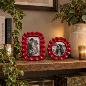 Burgundy Ruffle Photo Frames | Set of two