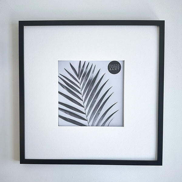 Oversized Mount Wooden 16x16" Black Frame For 8x8" | Signature Collection