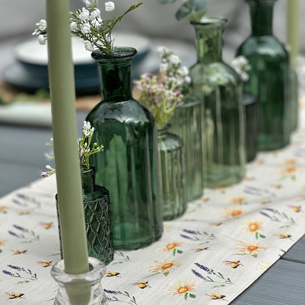 Green Glass Bud Vases | Set of 3