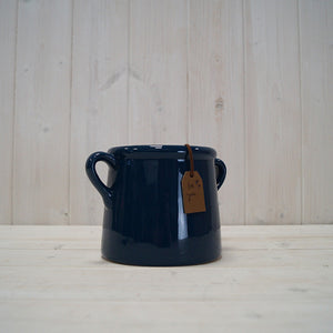 Dark Blue Ceramic Milk Churn Vases | 2 Sizes Available