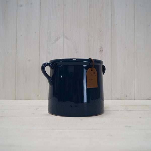 Dark Blue Ceramic Milk Churn Vases | 2 Sizes Available