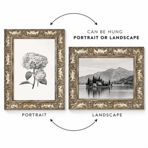 A4 Ornate Antique Frame With Glass | Champagne Silver