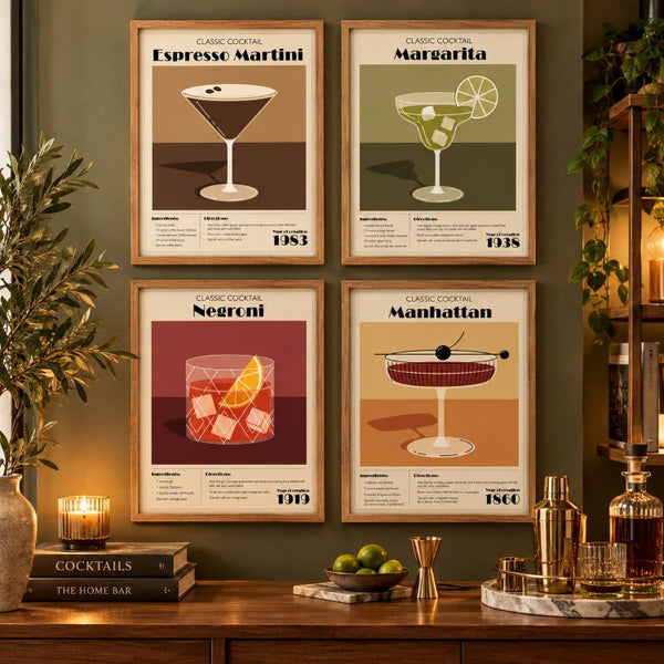 Framed 30x40cm Cocktail Art | Espresso Martini