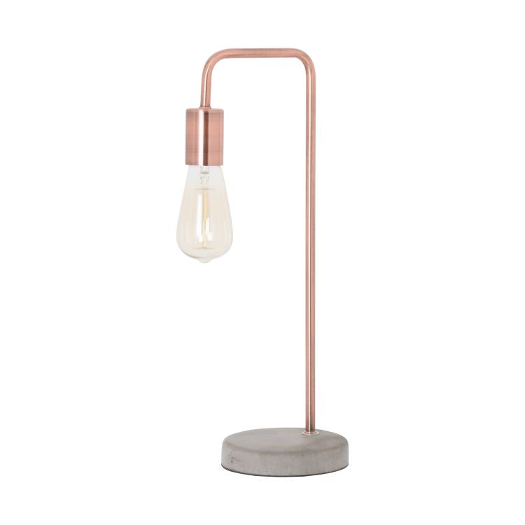 Copper Table Lamp with Stone Base | Industrial Desk Lamp