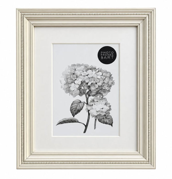 10x8" Vintage Ivory Photo Frame with Beaded Detail | For 8x6" Print