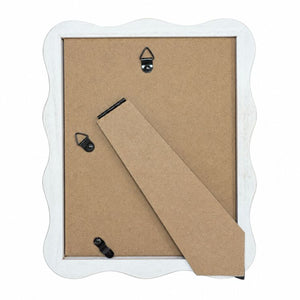 Cream Wavy Wooden Photo Frame with Linen Mount  | 6x4" print