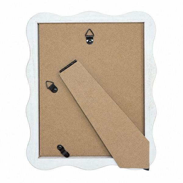 Cream Wavy Wooden Photo Frame with Linen Mount  | 6x4" print